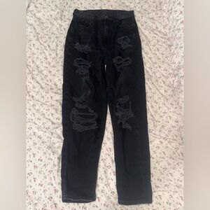 Black ripped American eagle jeans size 2